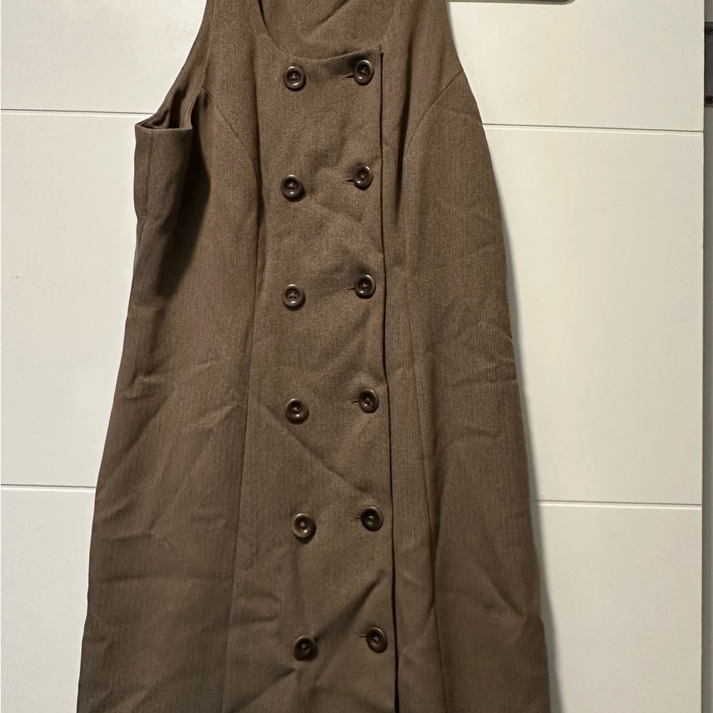 Preview collection Brown Double-Breasted Sleeveless Dress